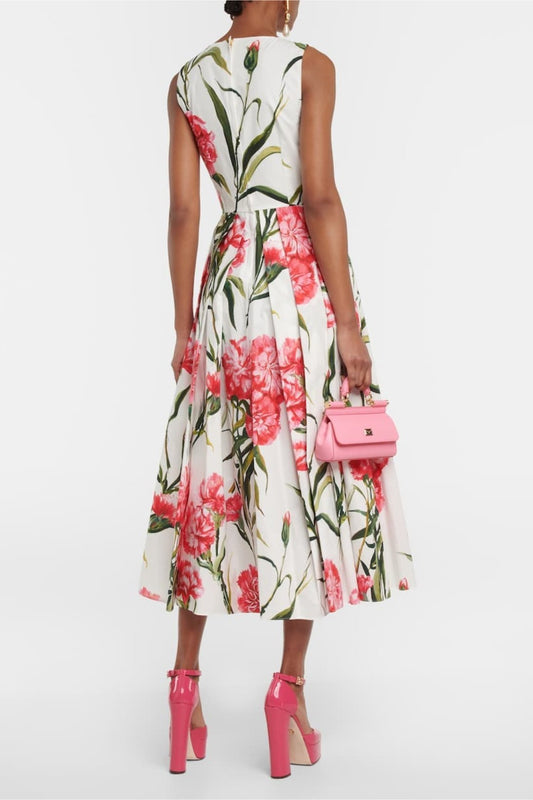 Aliza Robe midi imprimée et évasée