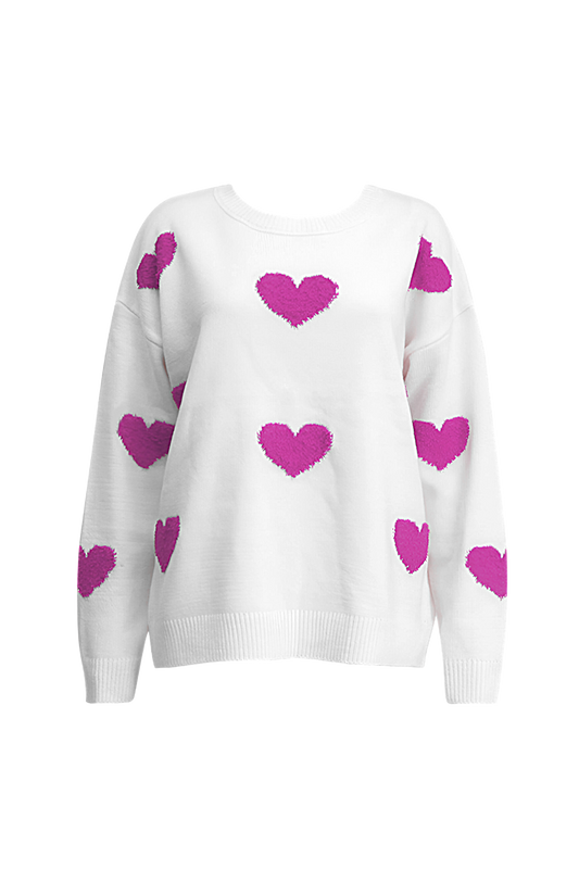 Pull oversize en maille avec des cœurs - Barissa