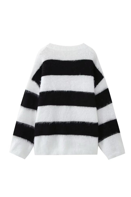 Pull oversize pour femme, col rond, épaules tombantes - Hanna