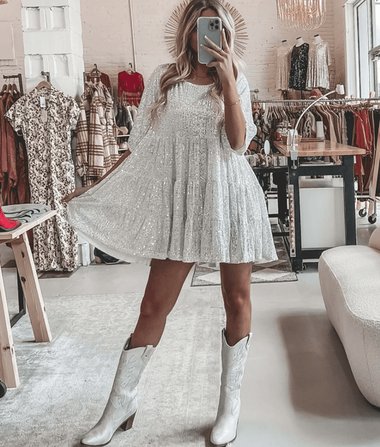 Melia - Robe à paillettes élégante et amincissante