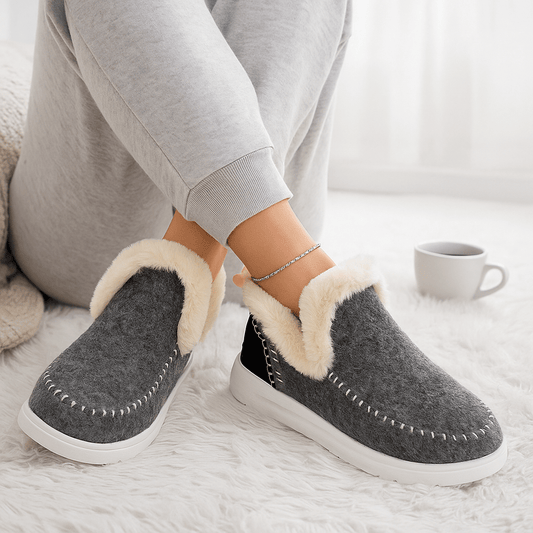 Pantoufles pour femmes avec effet peluche - Mery
