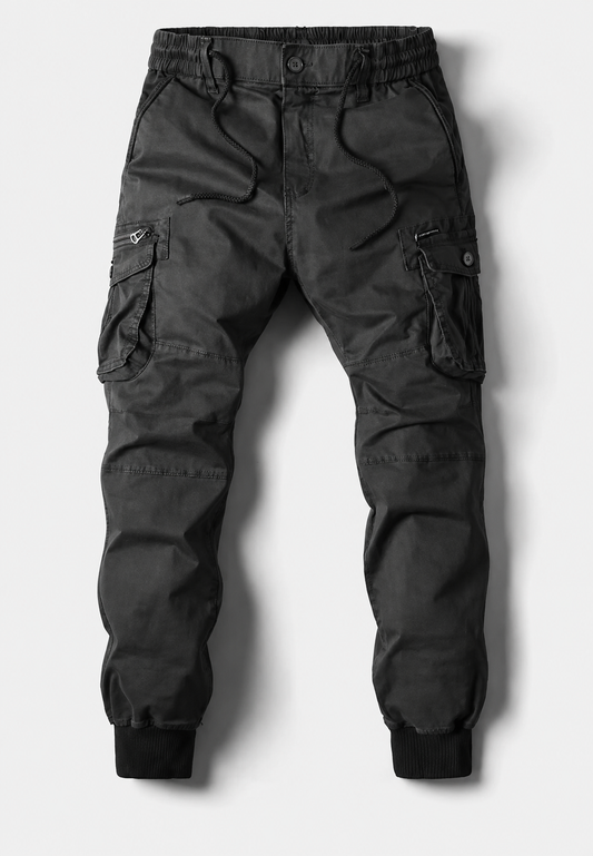 Pantalon jogger cargo pour homme à multiples poches et fermeture éclair - Nicolai