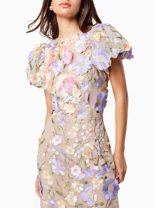 Floralina - Maxi-robe en dentelle 3D