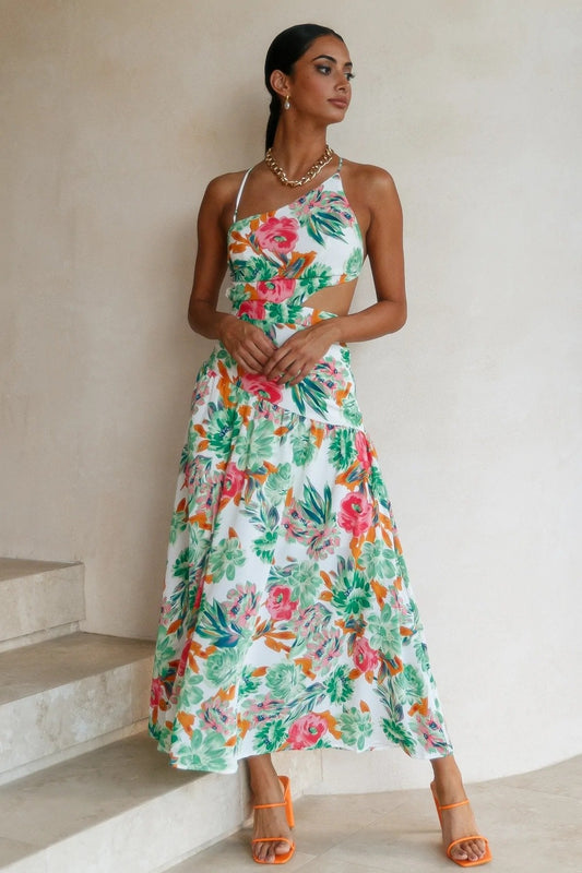 Edith Robe midi flare imprimée