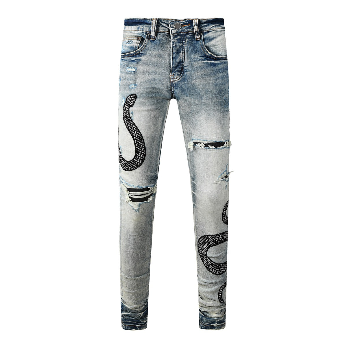 Skinny-Jeans mit Schlangenmuster - Eldric
