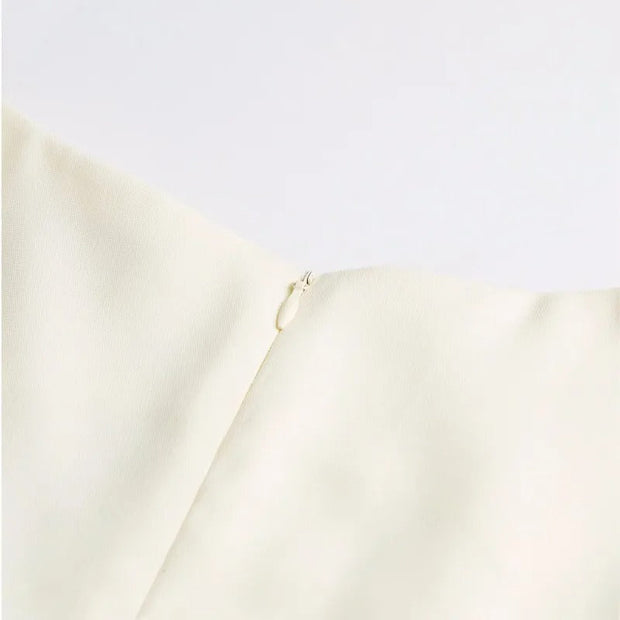 Gracie - Robe gilet beige haut de gamme pour femme