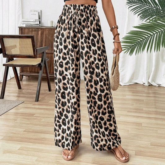 Pantalon large pour femme avec imprimé léopard style décontracté - Camila