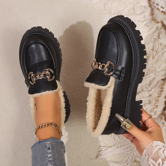 Mocassins pour femmes avec doublure en peluche et semelle robuste - Elira