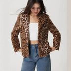Mantel mit Leopardenmuster am Revers - Mireille