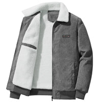 Henry - Manteau Côtelé d'Hiver Homme Doublé en Polaire avec Col Montant