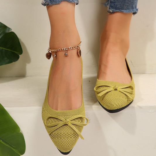 Ballerines pour femmes en maille respirante avec nœud décoratif - Camila