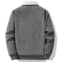 Henry - Manteau Côtelé d'Hiver Homme Doublé en Polaire avec Col Montant