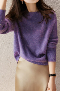 Sama Pull à col rond à paillettes