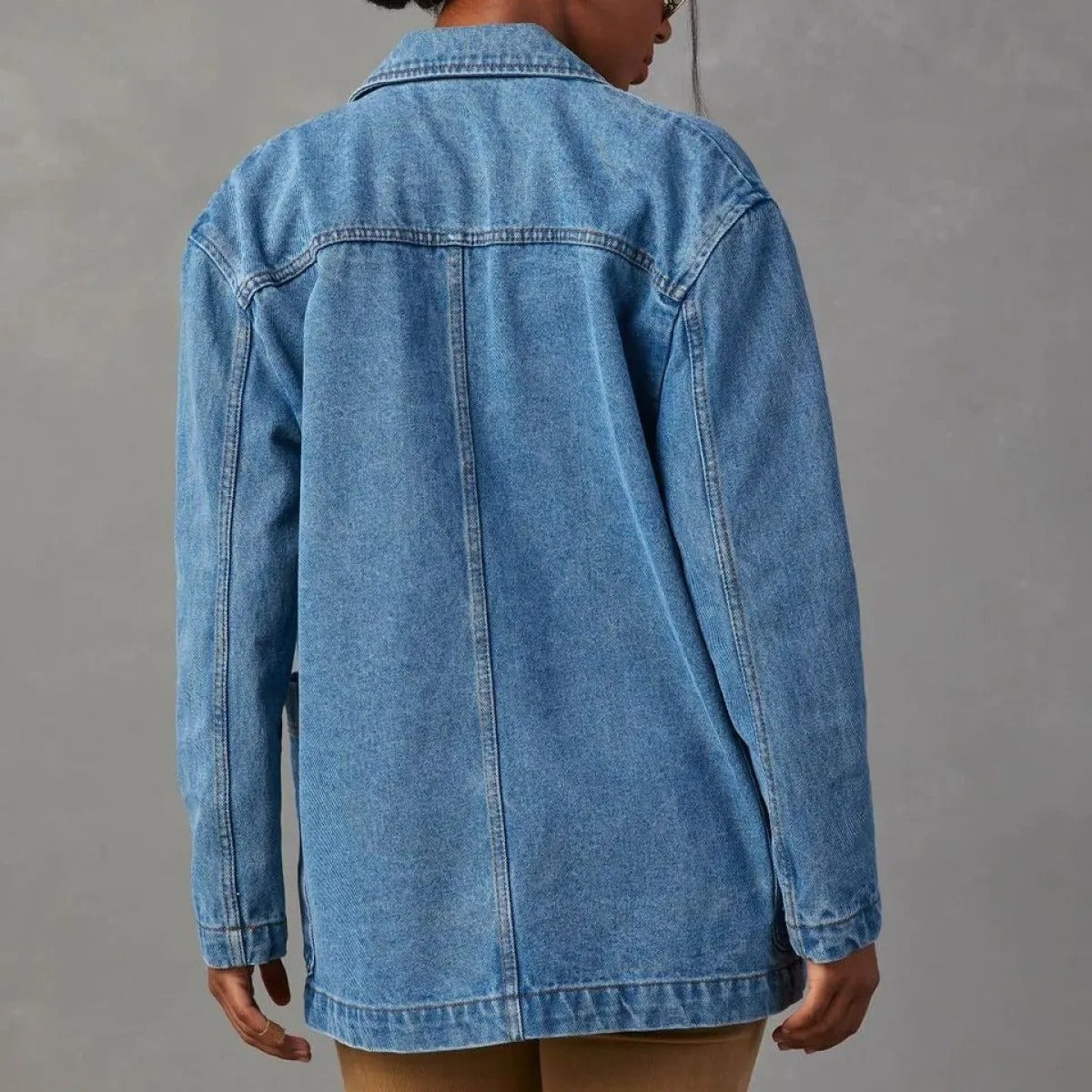 Jacke aus gewaschenem Denim im Blazer-Stil für Damen - Yalina