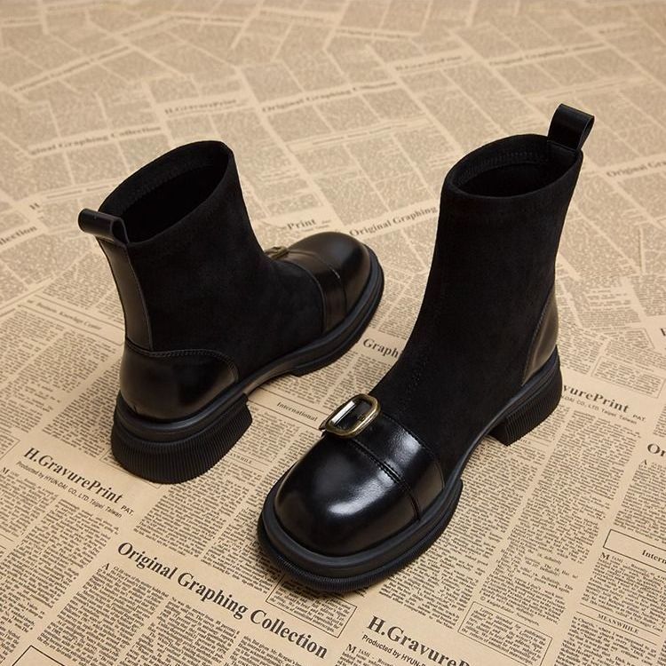 Damen Knöchel Stiefel eng anliegende Silhouette dekorative Schnalle - Rebeca