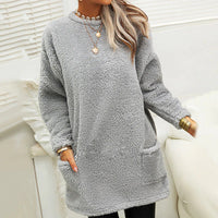 Karina - Gemütlicher Fleece-Pullover mit Knopfdetail