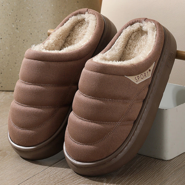 Chaussons d'hiver unisexes peluche anti-dérapant chaud - Nadir