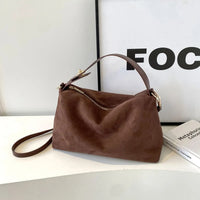 Sac à bandoulière en daim souple de style rétro pour femmes - Maëlle