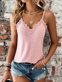 Susan - T-shirt femme col V avec dentelle