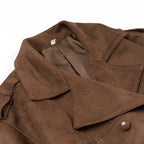 Zweireihiger Trenchcoat mit Samtaufschlägen - Alana
