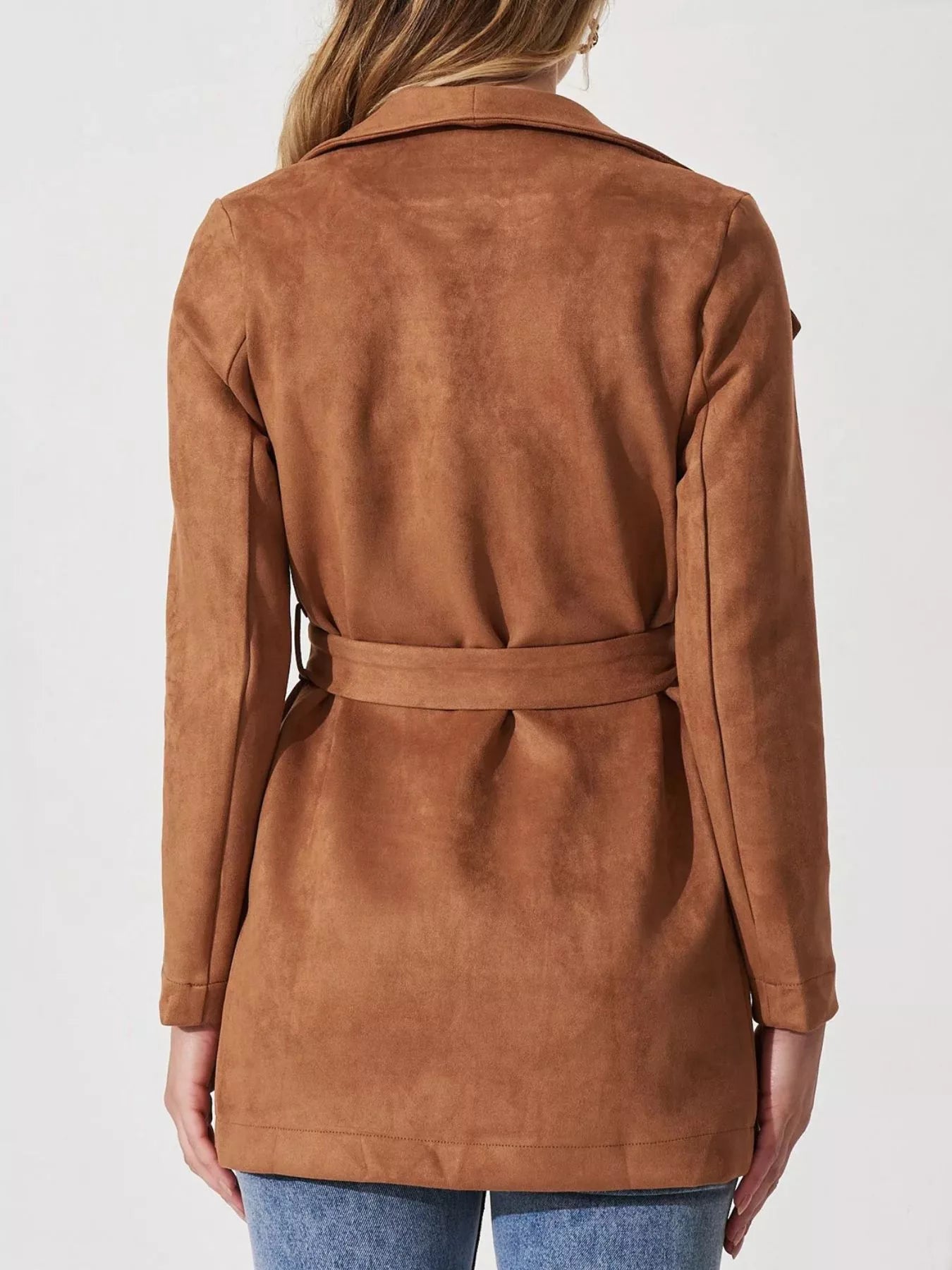 Weiche Wildlederjacke mit breitem Kragen - Celinne