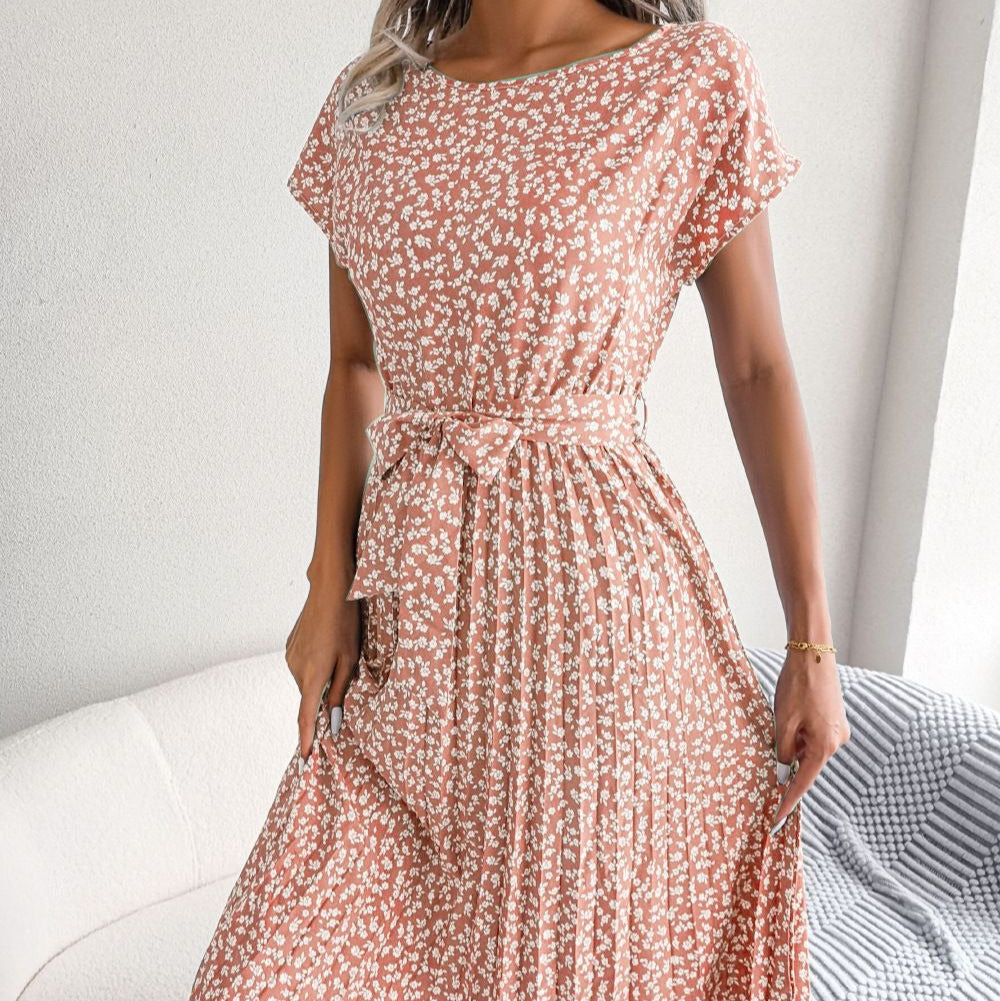 Lässiges Midikleid mit Plissee und Blumenmuster - Julieta
