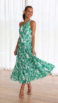 Cory - Robe à une épaule à imprimé floral