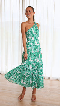 Cory - Robe à une épaule à imprimé floral