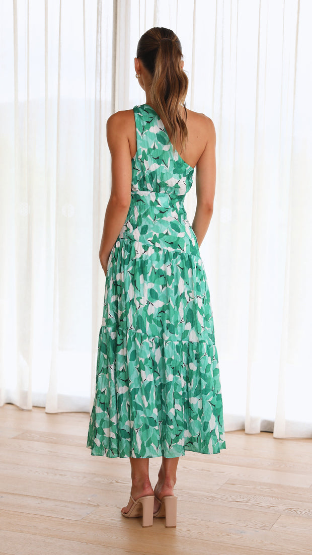 Cory - Robe à une épaule à imprimé floral