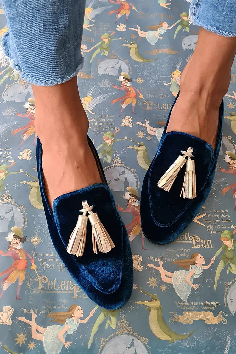 Samtige Loafer mit Quasten für Frauen - Hannah