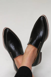 Mocassins plats pour femmes en cuir avec couture - Vireka