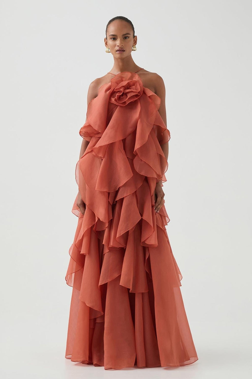 Maxikleid mit Blumenfront für Frauen - Anneliese