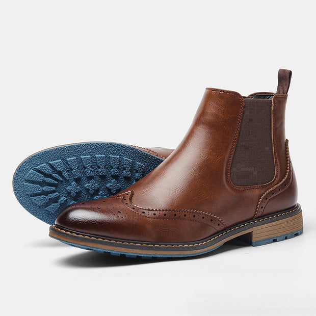 Bottines brogue en cuir sculpté pour hommes - Alrik