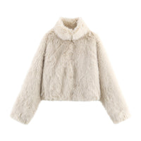 Damenmantel mit Pelzeffekt kurze Wintersilhouette - Dagny