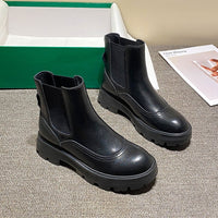 Damenstiefel mit Ledereffekt und seitlichem Gummizug - Gamblin