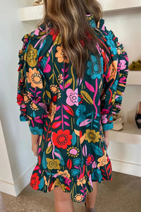 Lina - Mini robe à manches bouffantes et à volants