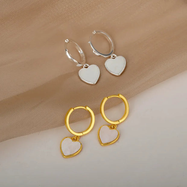 Boucles d'oreilles Femme Boucles d'oreilles plaqué or Coeur de perle - Elsa