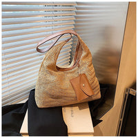 Sac à main en raphia tressé pour femme avec détail de sac à main - Martina