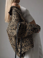 Jeansjacke mit Leopardenmuster - Elarine