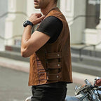 Herrenweste aus Kunstleder im Bikerstil - Ernesto
