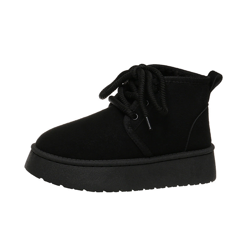 Damenstiefel mit Plüsch-Wrap-Around-Effekt - Lanyra