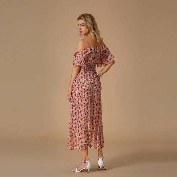 Carla - Robe d'été midi à fleurs fraîches