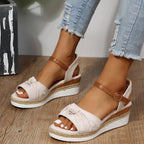 Damen-Sandalen aus Segeltuch mit lässiger Schleife im Plateau-Stil - Beatriz