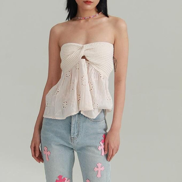 Kayenne - Débardeur d'été chic sans manches et croisé pour femmes