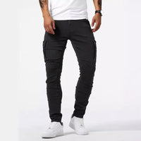 Pantalon cargo en denim stretch bleu clair pour hommes - Denver