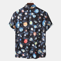 Chemise à pois à manches courtes pour hommes, look rétro