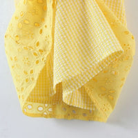 Liana - Robe jaune avec broderie