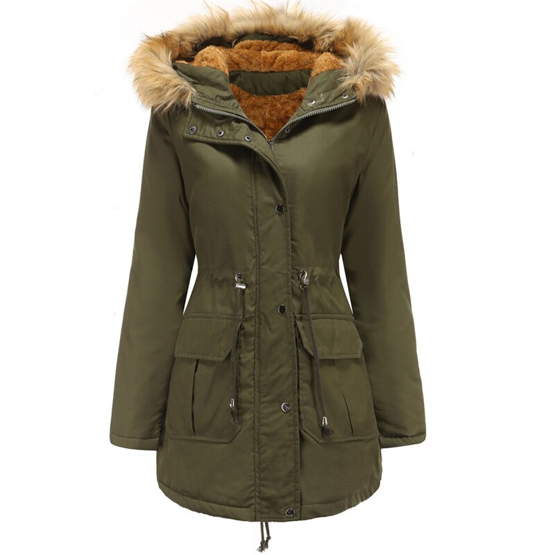 Damen Winterjacke mit Fellkapuze - Soria