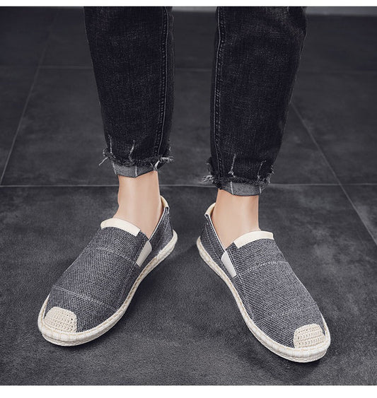 Chaussures casual en toile respirante pour hommes, gris foncé - Dorian