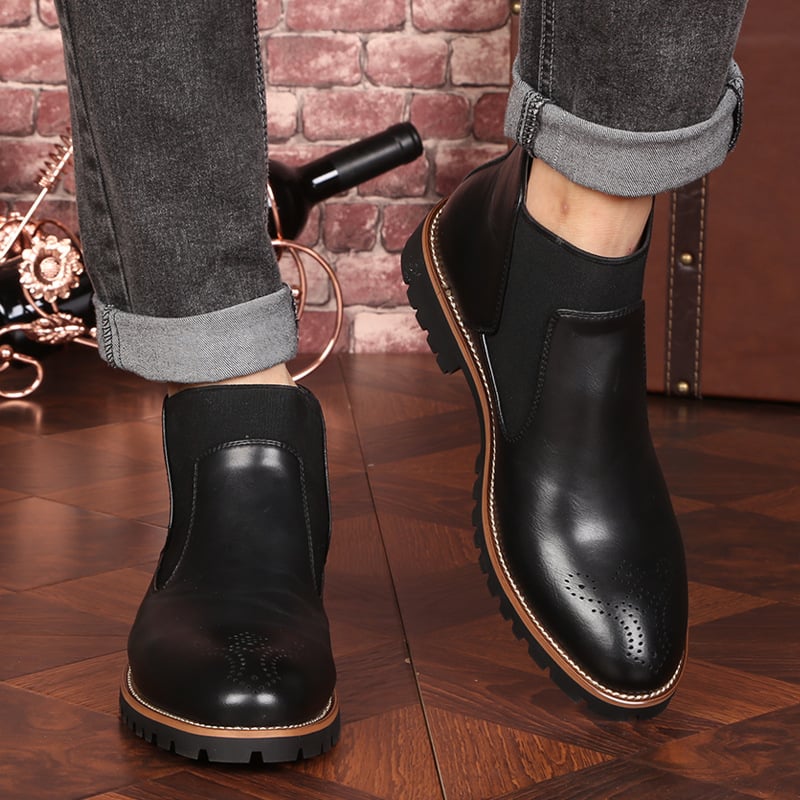 Herren-Stiefeletten aus Leder im Brogue-Stil - Levan